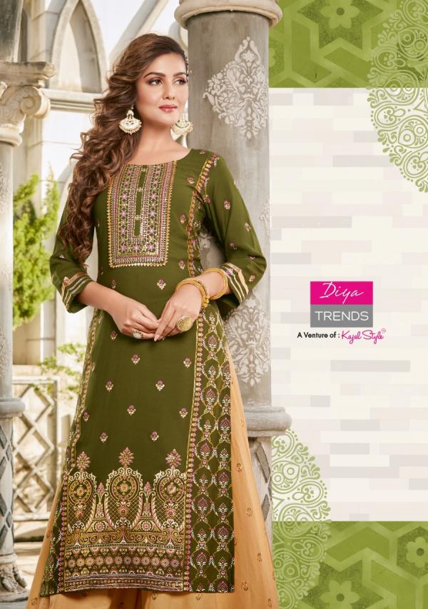 Diya Fashion Tadka Vol 3 Rayon Foil Print Designer Kurti Sharara collection